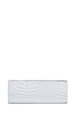 Textured Vegan Leather Clutch Bag - Silver
