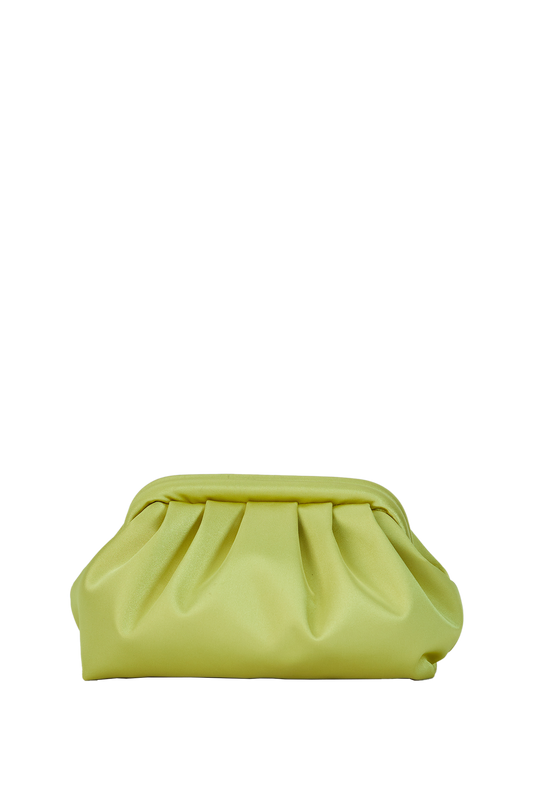 Satin Pouch Bag - Lime Green