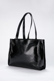 Crinkle Patent Tote Bag - Black