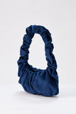 Velvet Croissant Hand Bag - Navy Blue