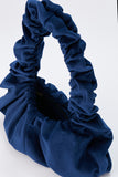 Velvet Croissant Hand Bag - Navy Blue