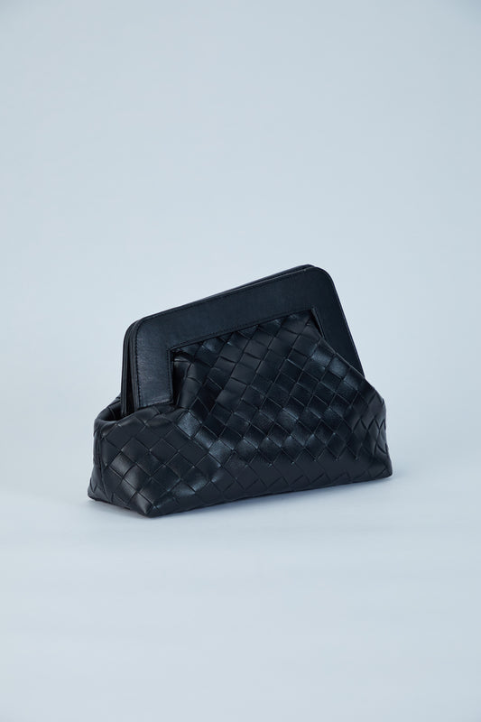 Asymmetrical Clutch Bag - Black