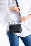 Braided Pu Leather Crossbody Bag - Black