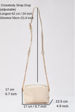 Braided Pu Leather Crossbody Camera Bag - Cream