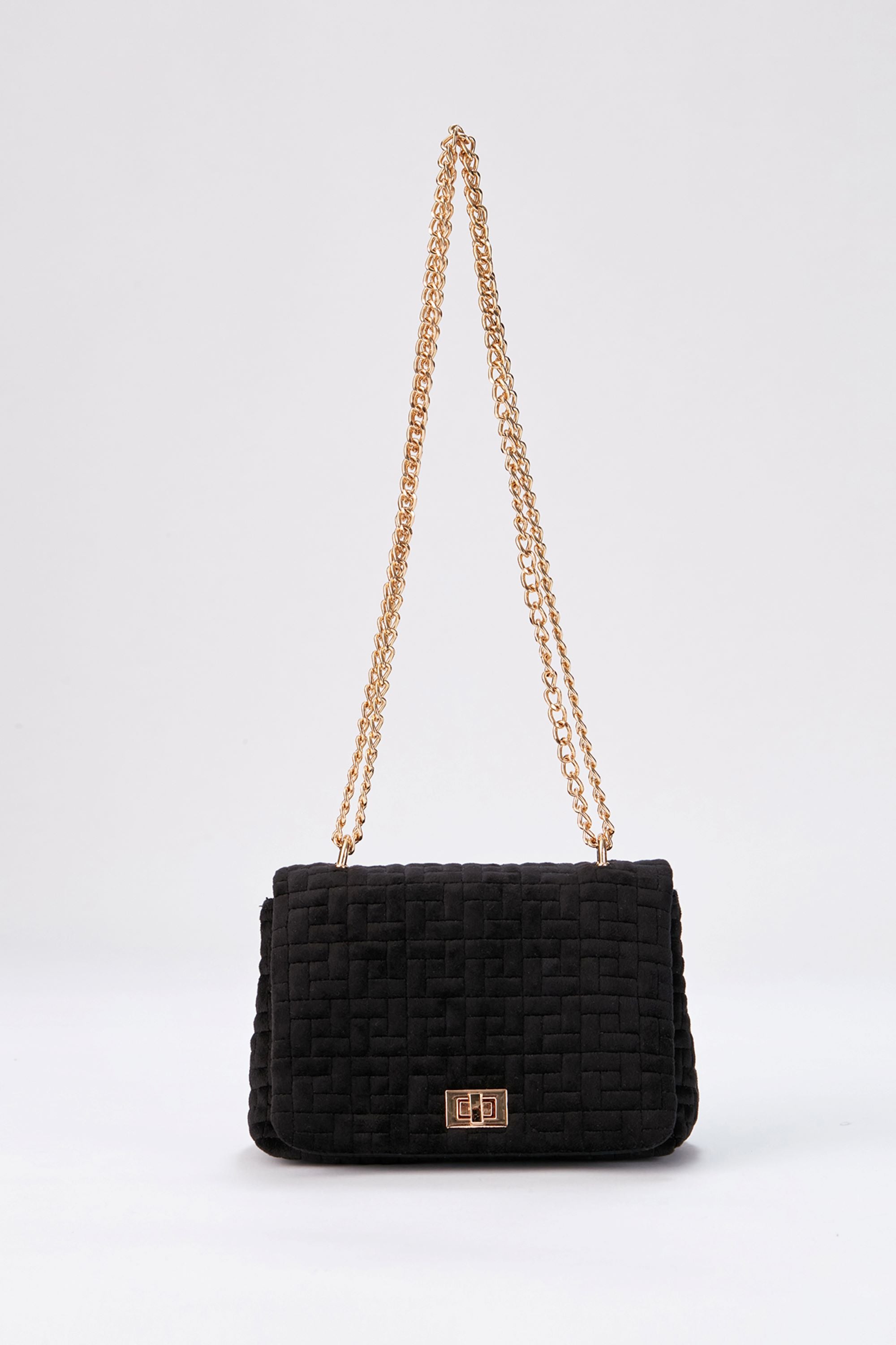 Quilted Mini Crossbody & Shoulder Bag - Black