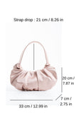 Pleated Satin Shoulder Bag - Beige