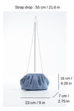 Shimmery Pouch Bag with Detachable Crossbody Strap - Light Blue