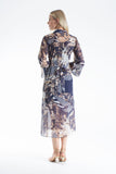 Womens Abstract Print Chiffon Midi Shirt Dress
