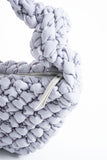 Puffy Quilted Lightweight Large Shoulder Bag - Grey