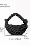 Puffy Quilted Lightweight Large Shoulder Bag - Black
