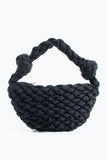 Puffy Quilted Lightweight Large Shoulder Bag - Black
