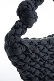 Puffy Quilted Lightweight Large Shoulder Bag - Black
