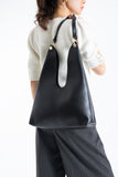 Hobo Shoulder Bag for Women with Matching Zip Pouch, 2PCS - Black