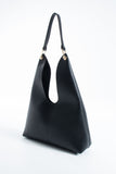 Hobo Shoulder Bag for Women with Matching Zip Pouch, 2PCS - Black
