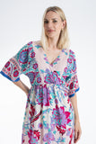 Womens Floral Print Midi Dress