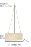 Croc Pu LeatherClutch Bag - Gold