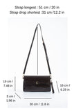 Crinkle Patent Flap Closure Wristlet & Clutc&Crossbody  3-in-1 Handbag - Brown