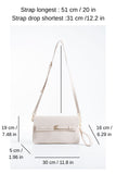 Crinkle Patent Flap Closure Wristlet & Clutc&Crossbody  3-in-1 Handbag - Cream
