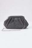 Shimmery Pouch Bag with Detachable Crossbody Strap - Silver