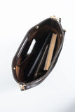 Handle Detail Pu Leather Large Handbag with Detachable strap - Brown