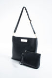 Handle Detail Pu Leather Large Handbag with Detachable Strap - Black