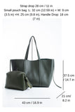 Pu Leather Weekend Bag  – 2 Pcs Set - Khaki