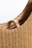 Woven Straw Tote Bag - Brown