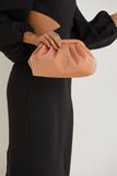 Shimmery Pouch Bag With Detachable Crossbody Strap - Pale Orange