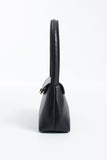 Pu Leather Flap Shoulder Bag - Black