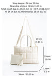 Quilted Pu Leather Tote Bag with Detachable Strap - Cream