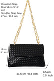 Braided Pu  Leather  Shoulder Bag and Crossbody Bag - Black
