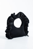 Ruffle Handle Grab Bag - Black