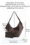 Woven Vegan Leather Large Slouchy Hobo Bag – 2-Piece Set with Matching Clutch - Brown