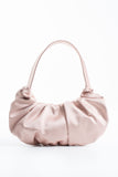 Pleated Satin Shoulder Bag - Beige