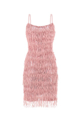 Sequin Tassel Mini Dress - Powder Pink