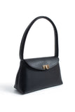 Pu Leather Flap Shoulder Bag - Black