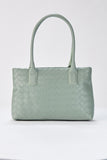Braided Pu Leather Shoulder Bag - Mint