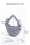 Puffy Quilted Lightweight Large Shoulder Bag - Grey