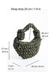 Puffy Quilted Lightweight Large Shoulder Bag - Green