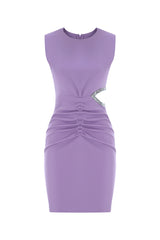 Cut Out Mini Dress - Lilac