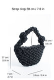 Puffy Quilted Lightweight Large Shoulder Bag - Black