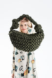 Puffy Quilted Lightweight Large Shoulder Bag - Green