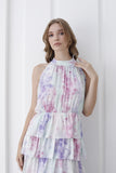 Womens Floral Tiered Maxi Dress