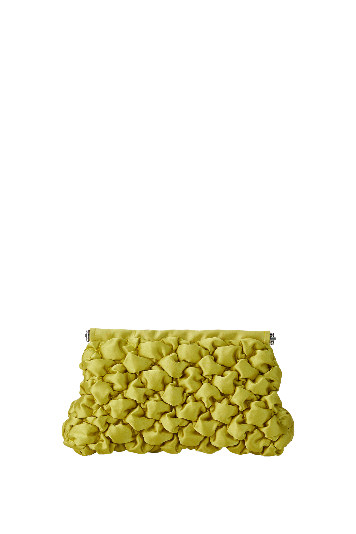 Pochette en satin matelassé - Vert citron