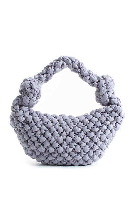 Puffy Quilted Lightweight Large Shoulder Bag - Grey
