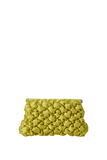 Pochette en satin matelassé - Vert citron