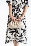 Textured Pouch Crossbody Bag - Cream