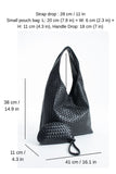 Braided Pu Leather  Slouchy Tote Bag - Black