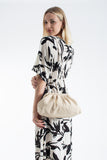 Textured Pouch Crossbody Bag - Cream