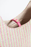 Woven Straw Tote Bag - Pink